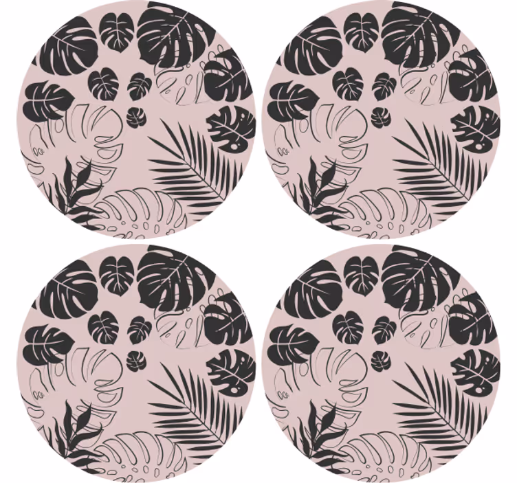Portavasos patrones de hoja monstera - TenVinilo