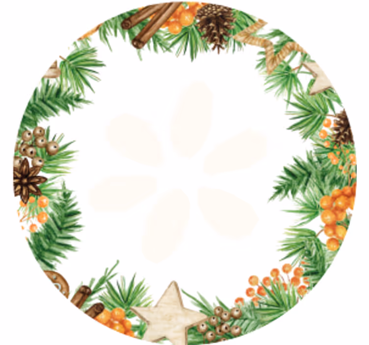 Portavasos navideño con acentos de vegetación festiva - TenVinilo