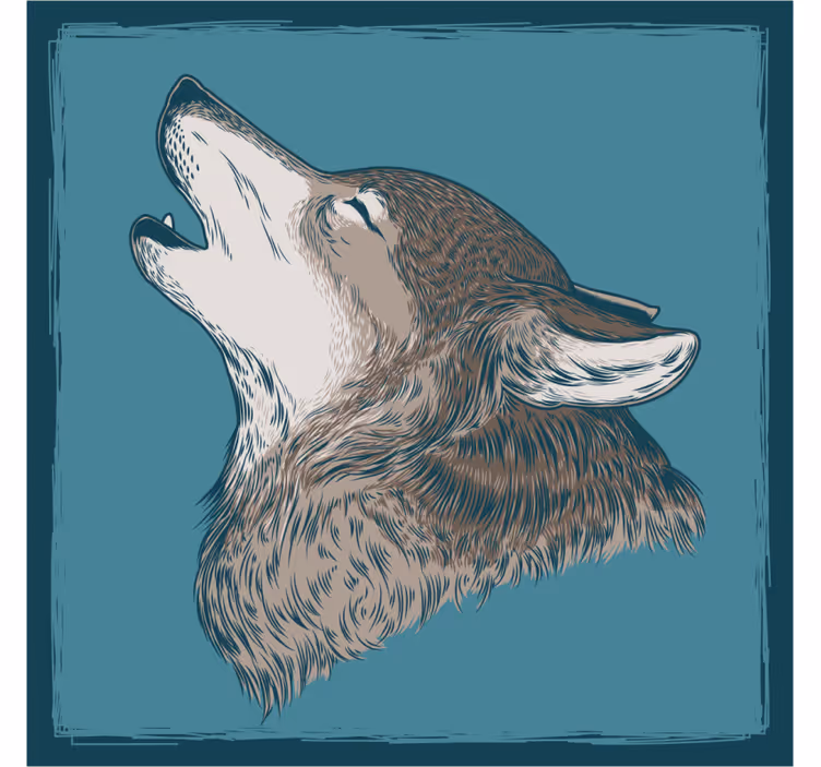 Portavasos frikis ilustración de lobo aullador - TenVinilo