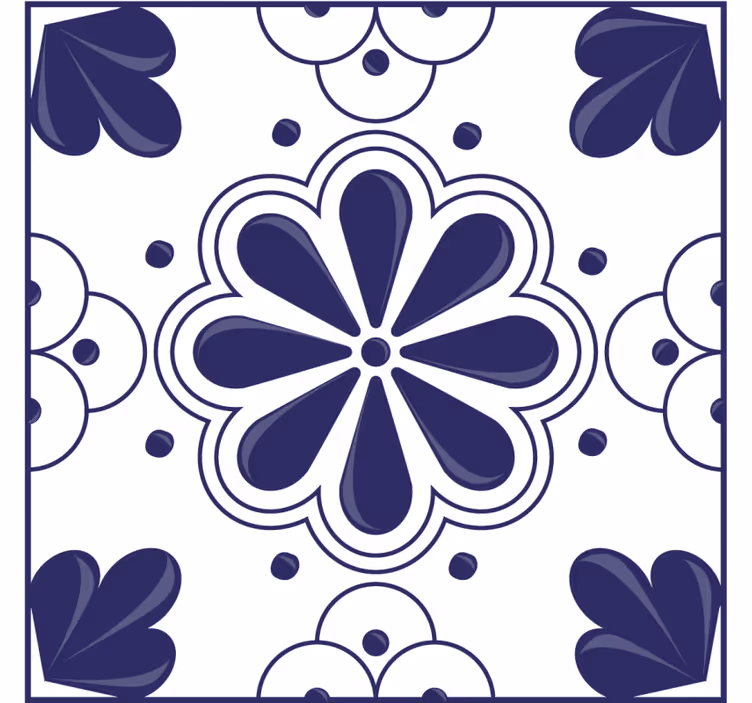 Portavasos patrón de formas florales - TenVinilo