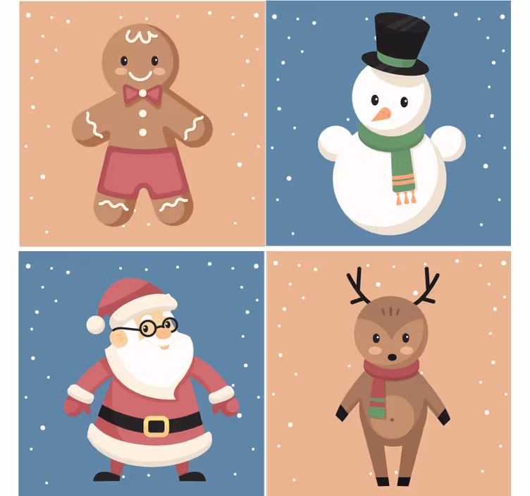 Portavasos navideño figuras de jengibre festivas - TenVinilo