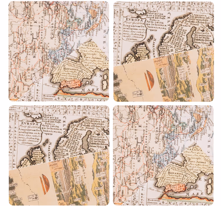 Portavasos vintage mapas antiguos - TenVinilo