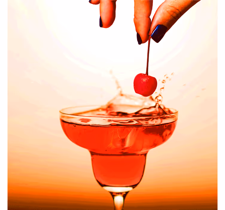 Portavasos moderno delicia de cóctel cherry splash - TenVinilo