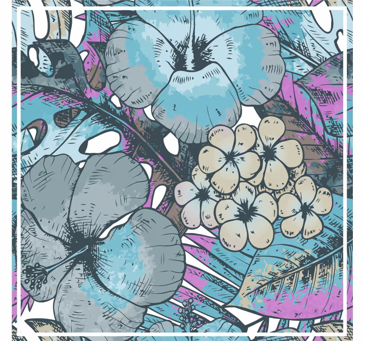 Posavasos textura Flores en efecto textura - TenVinilo