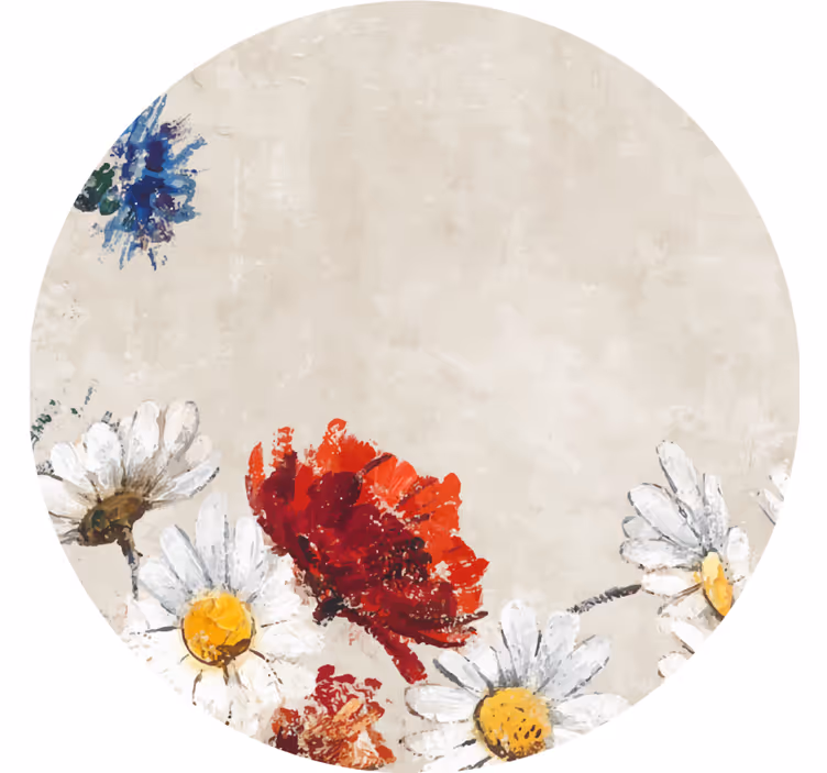 Portavasos vintage composición de flores vibrantes - TenVinilo