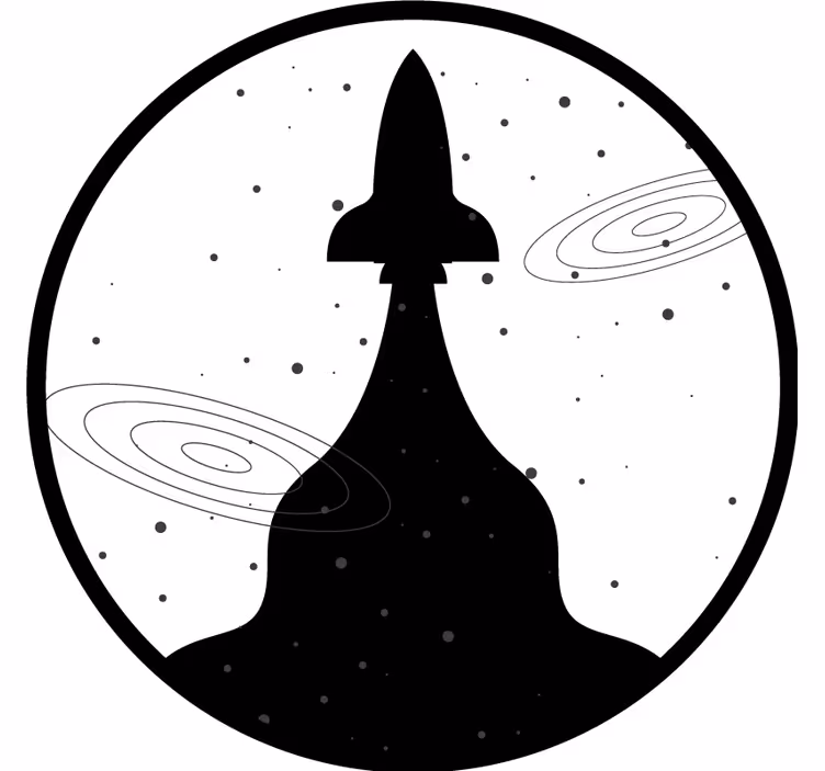 Portavasos frikis silueta de cohete con estrellas - TenVinilo