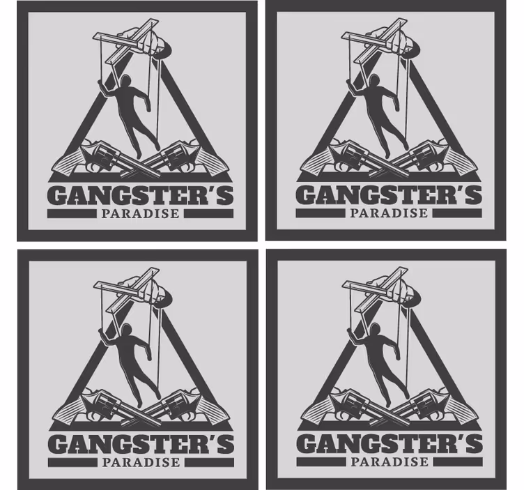 Portavasos cerveza ilustración temática de gánsteres - TenVinilo