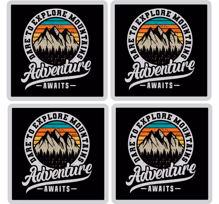 Portavasos con frases explora aventura en montañas - TenVinilo
