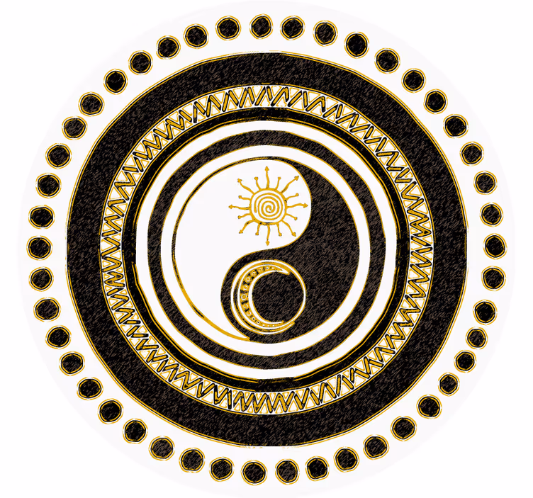 Portavasos frikis patrón circular yin yang - TenVinilo