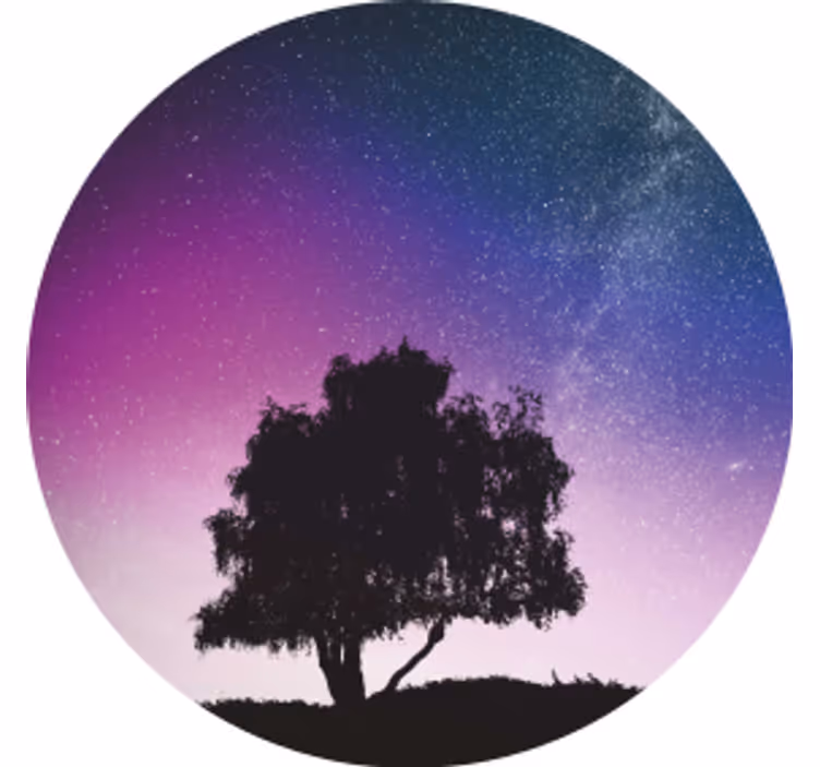 Portavasos moderno Árbol de noche estrellada - TenVinilo