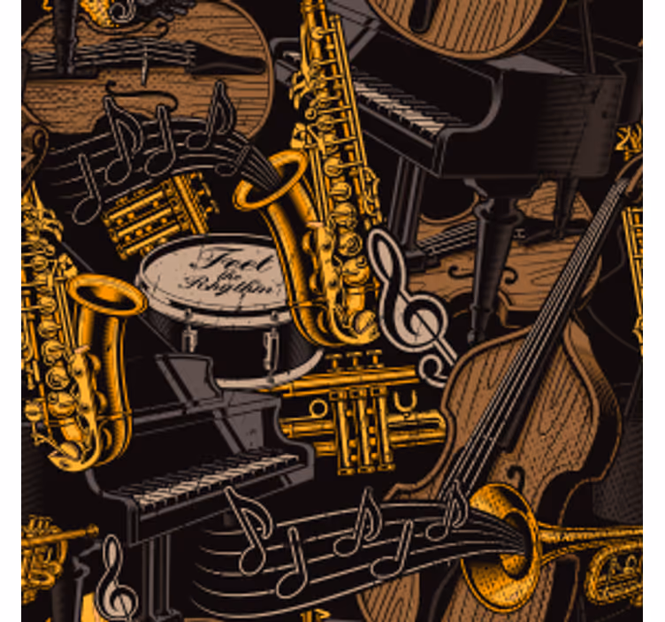 Portavasos frikis patrón de instrumentos musicales - TenVinilo
