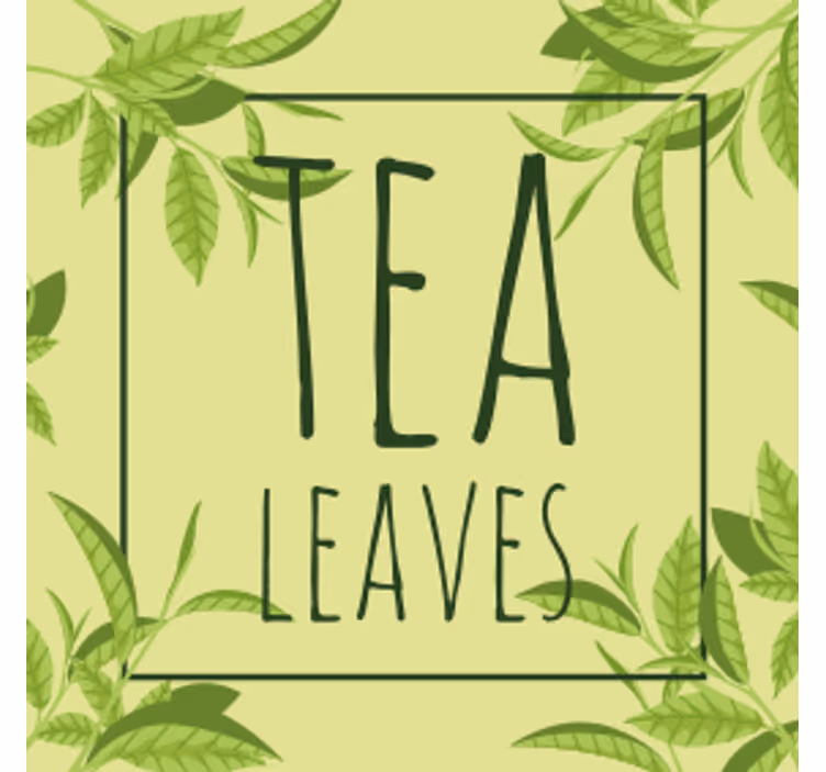 Portavasos con frases patrón de hojas de té - TenVinilo