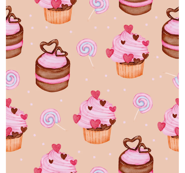 Portavasos personalizable patrón de cupcakes dulces - TenVinilo
