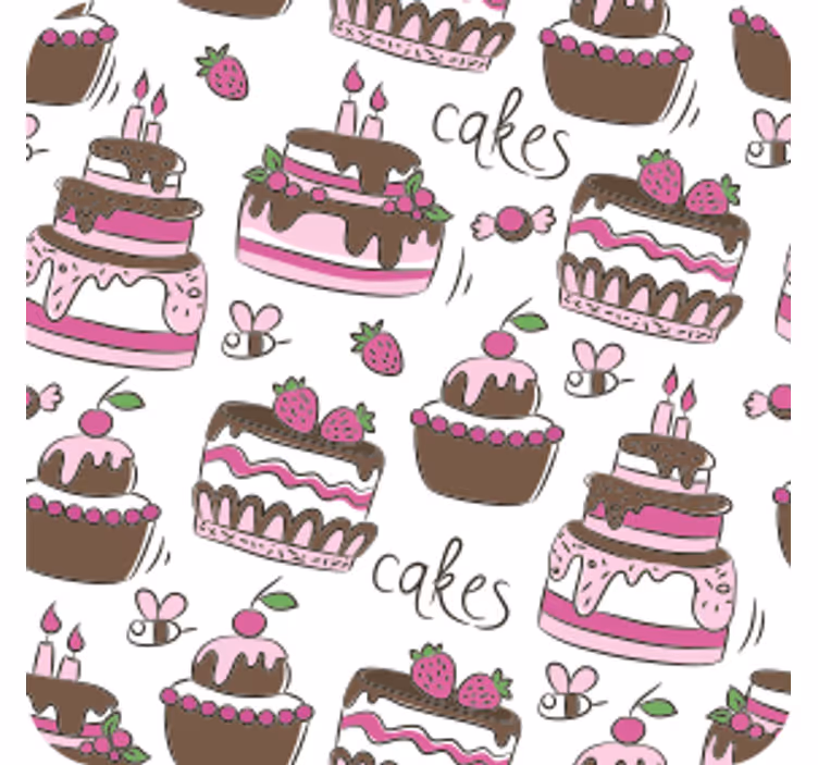 Portavasos boda ilustración de postres caprichosos - TenVinilo