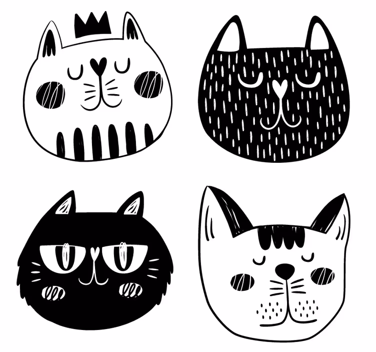 Portavasos frikis ilustraciones de gatos juguetones - TenVinilo