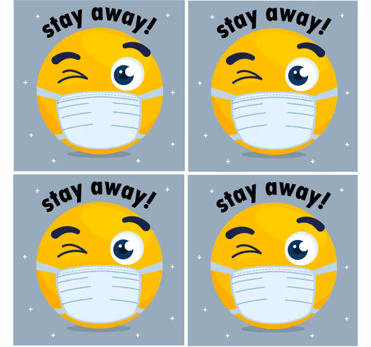 Portavasos emoji guiñando con máscara - TenVinilo