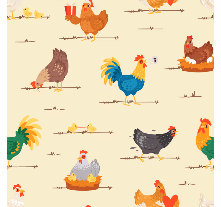 Portavasos moderno animales de granja coloridos - TenVinilo