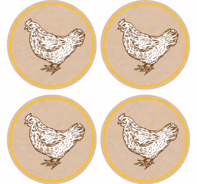 Portavasos vintage con diseño de gallo encantador - TenVinilo