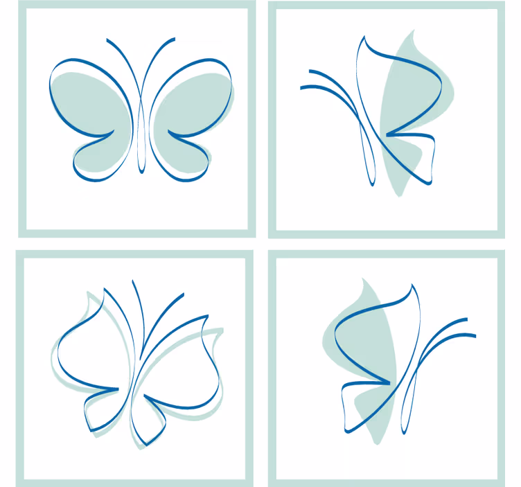 Portavasos patrones de mariposas elegantes - TenVinilo