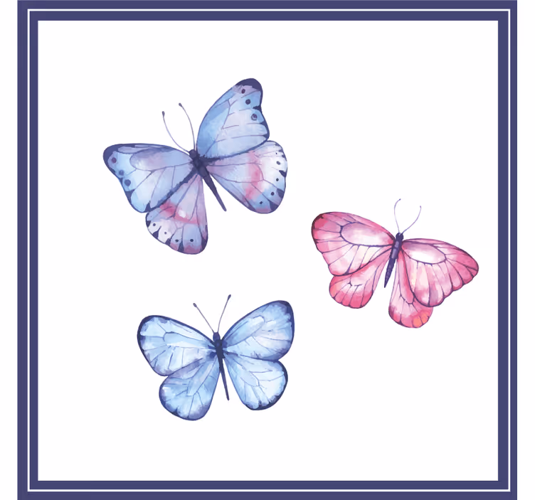 Mariposas rosadas y azules más posavasos - TenVinilo