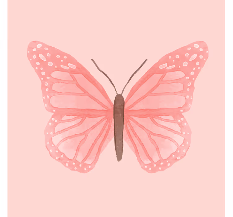 Portavasos vintage ilustración de mariposa rosa - TenVinilo