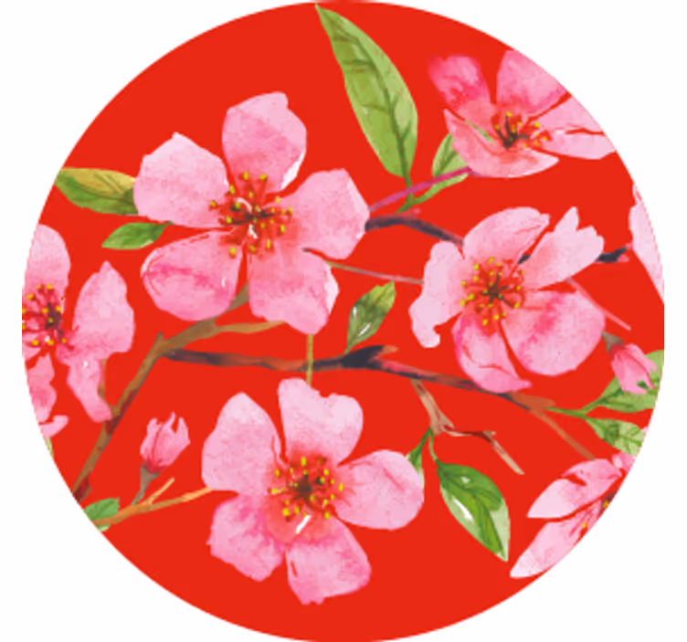 Portavasos floral flor de cerezo rosa - TenVinilo