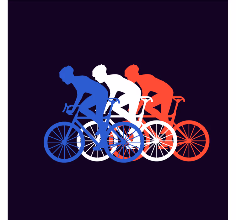 Portavasos moderno ciclistas en movimiento - TenVinilo