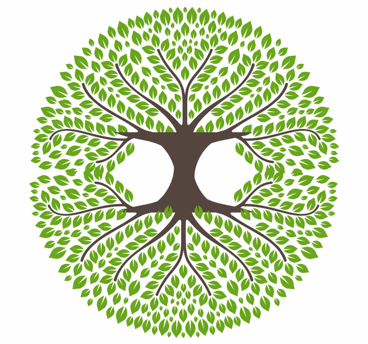 Portavasos frikis silueta de árbol verde exuberante - TenVinilo