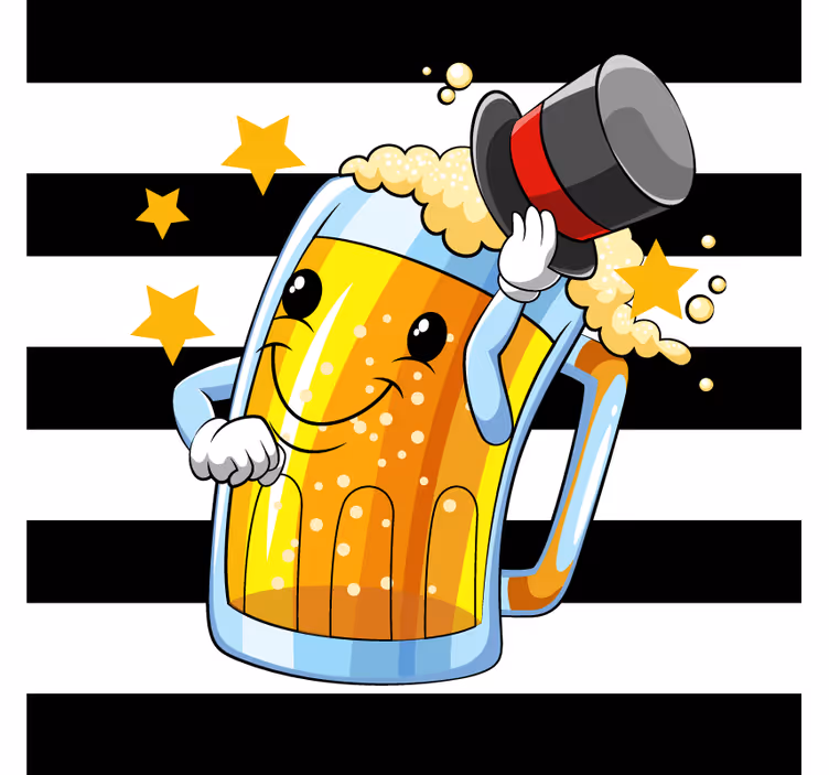 Portavasos cerveza mascota de jarra alegre - TenVinilo