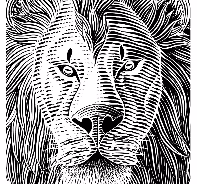 Portavasos frikis ilustración de león detallada - TenVinilo
