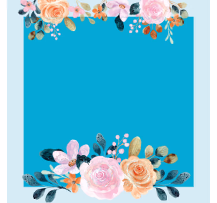 Portavasos personalizable acento floral rectángulo - TenVinilo