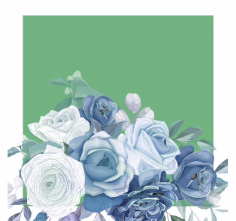 Posavasos de vinilo con diseño de flores azules raras - TenVinilo