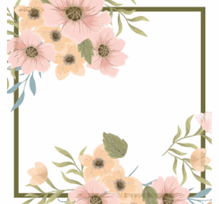 Portavasos moderno con marco floral - TenVinilo