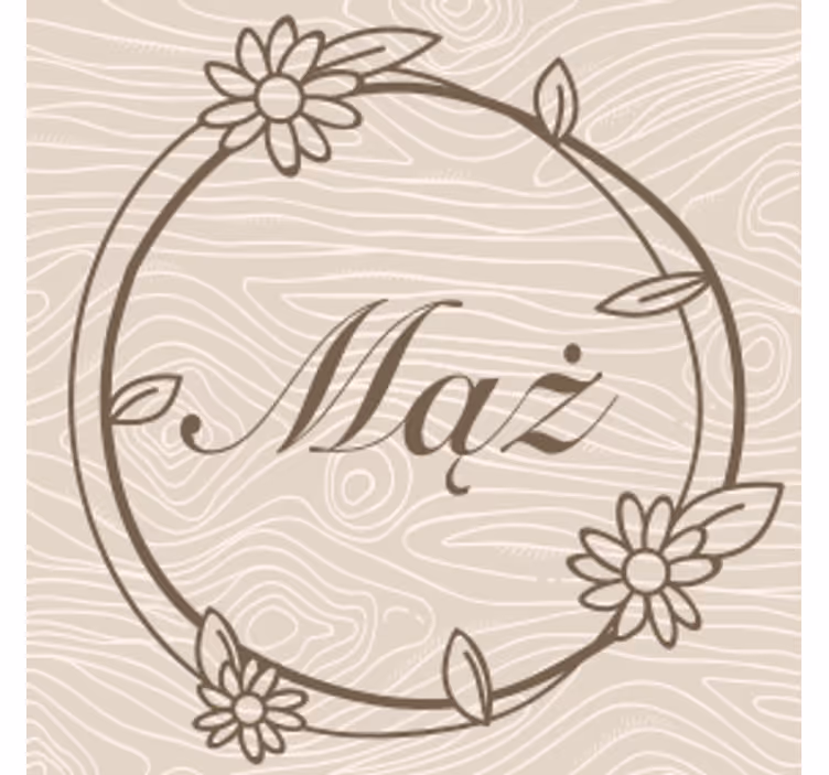 Portavasos personalizable monograma en marco floral - TenVinilo