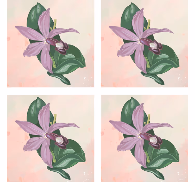 Portavasos moderno flor de orquídea elegante - TenVinilo