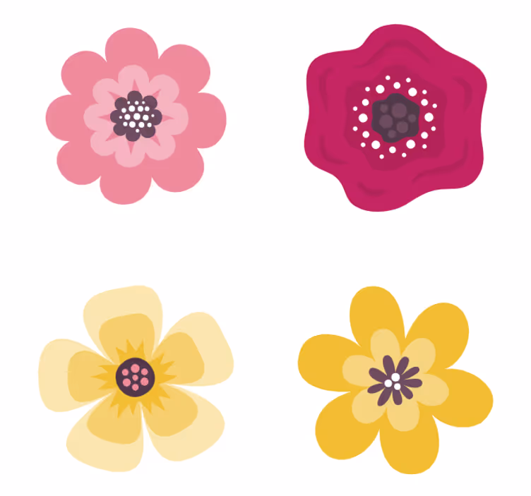 Portavasos frikis con patrones florales vibrantes - TenVinilo