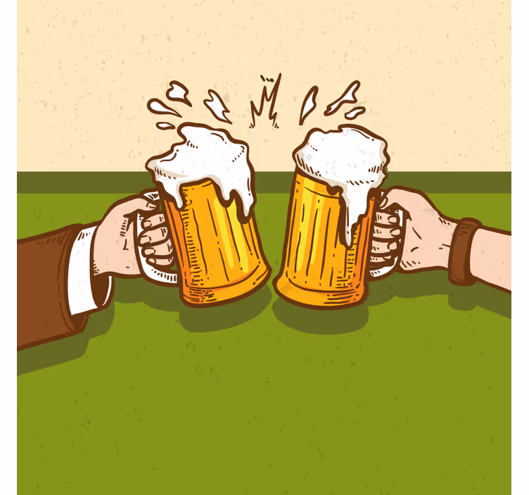 Portavasos cerveza tazas de cerveza brindando - TenVinilo