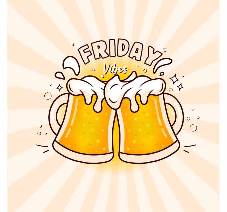 Posavasos cerveza Viernes vibes dibujos animados - TenVinilo