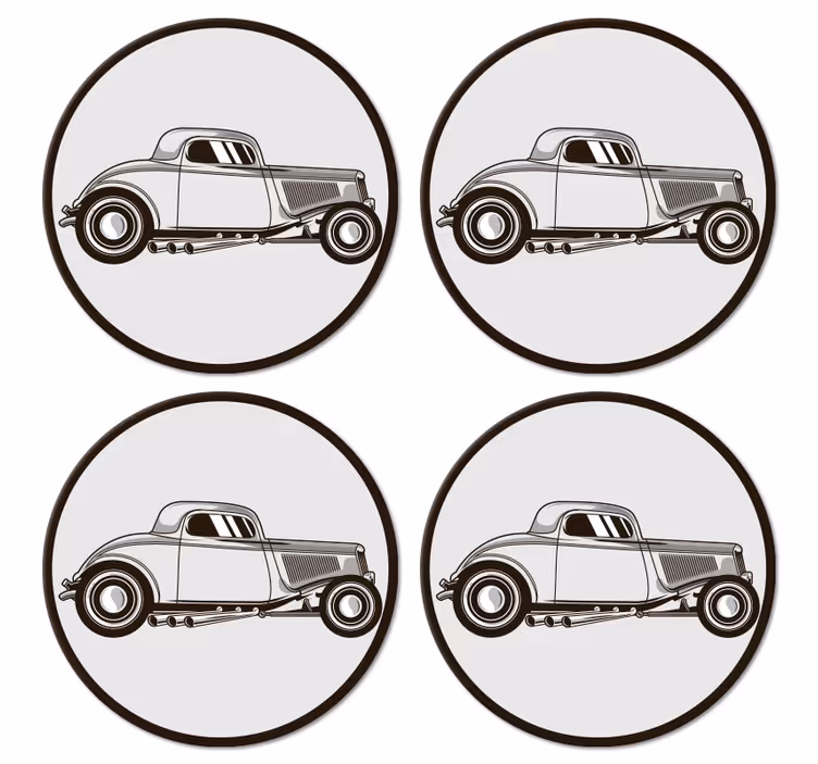 Portavasos frikis silueta de coche clásico - TenVinilo