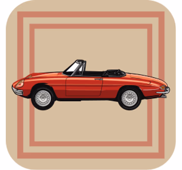 Portavasos vintage ilustración de convertible vintage - TenVinilo