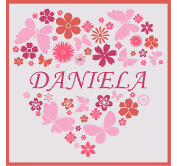 Portavasos personalizable arreglo floral corazón - TenVinilo