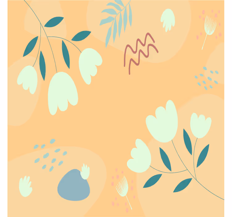 Portavasos moderno patrones minimalistas florales - TenVinilo