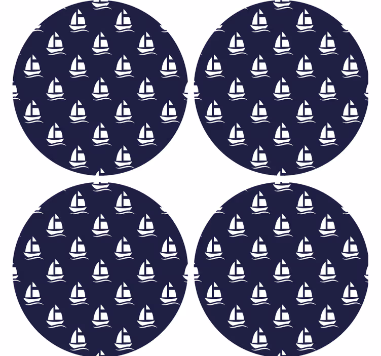 Posavasos moderno Patrón náutico azul marino - TenVinilo