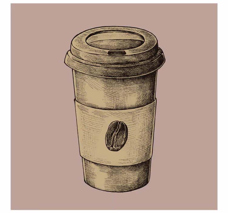 Portavasos vintage taza de café ilustrada - TenVinilo