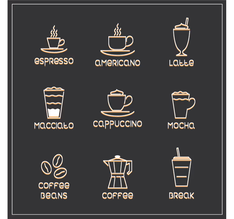 Portavasos con frases café y bebidas chart - TenVinilo