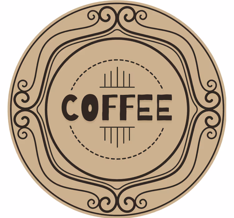Portavasos personalizable emblema circular elegante café - TenVinilo