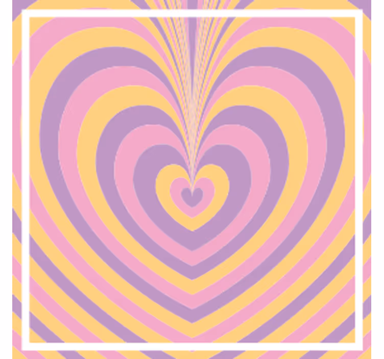 Portavasos vintage patrones de corazones concéntricos - TenVinilo