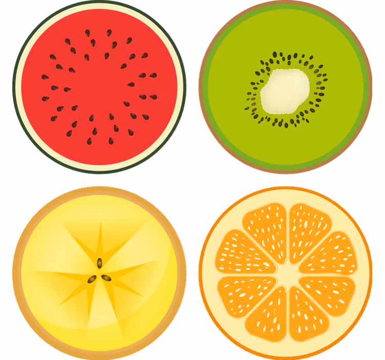 Portavasos moderno set de portavasos en forma de frutas - TenVinilo