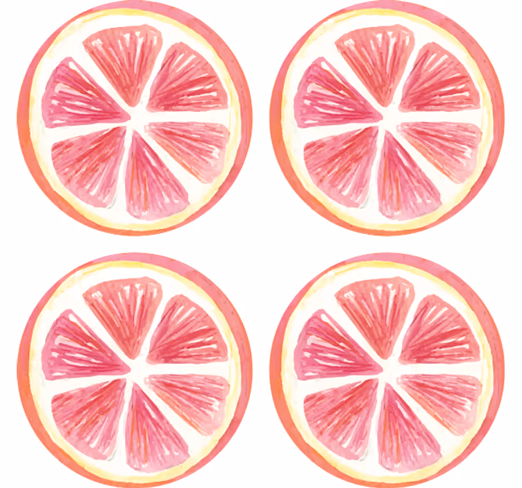 Portavasos frikis rodajas de cítricos rosas contorneadas - TenVinilo