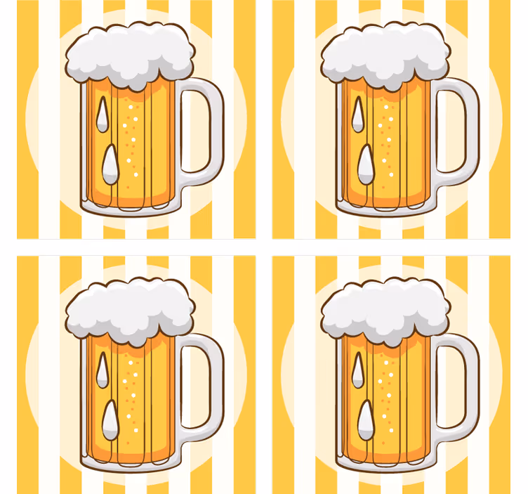 Portavasos cerveza taza de cerveza ilustrada - TenVinilo